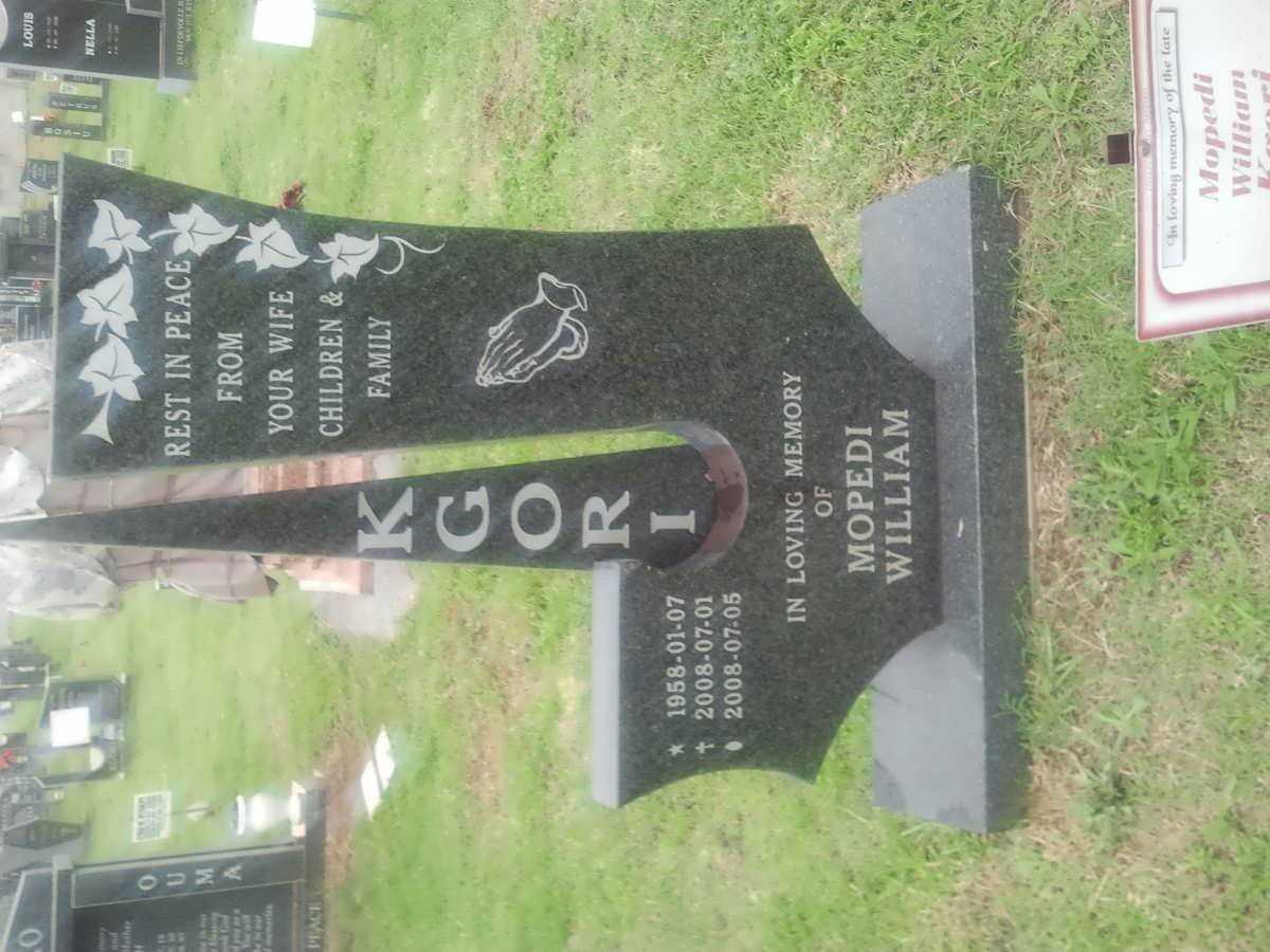KGORI Mopedi William 1958-2008