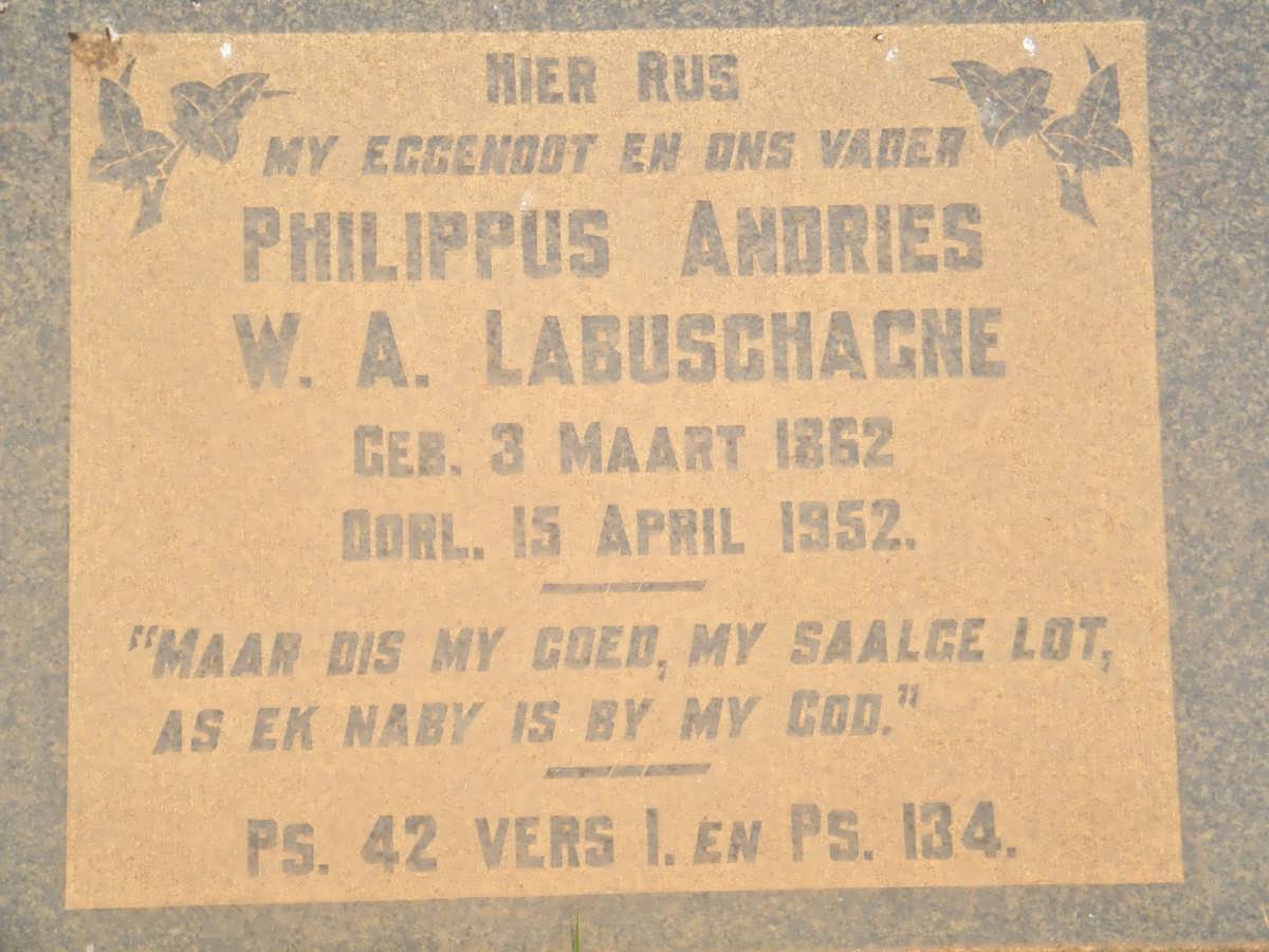 LABUSCHAGNE Philippus Andries W.A. 1862-1952