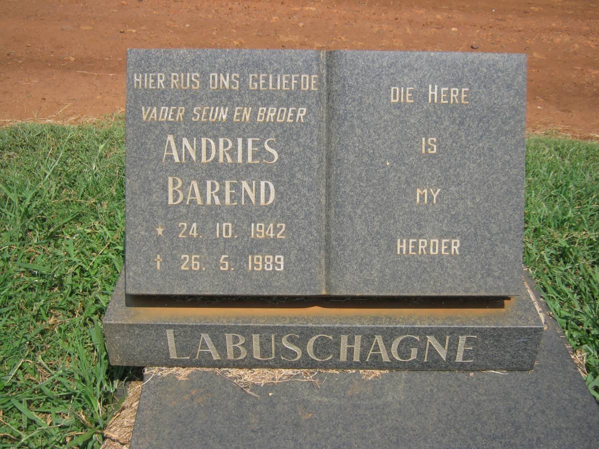 LABUSCHAGNE Andries Barend 1942-1989