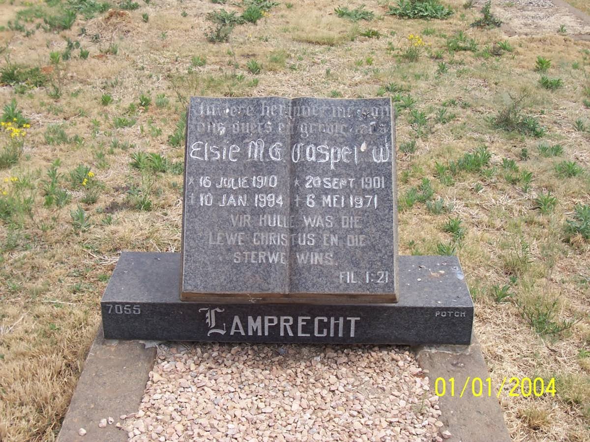 LAMPRECHT Casper W. 1901-1971 &amp; Elsie M.G. 1910-1994
