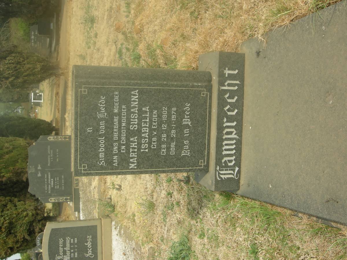 LAMPRECHT Martha Susanna Issabella nee van EEDEN 1902-1978