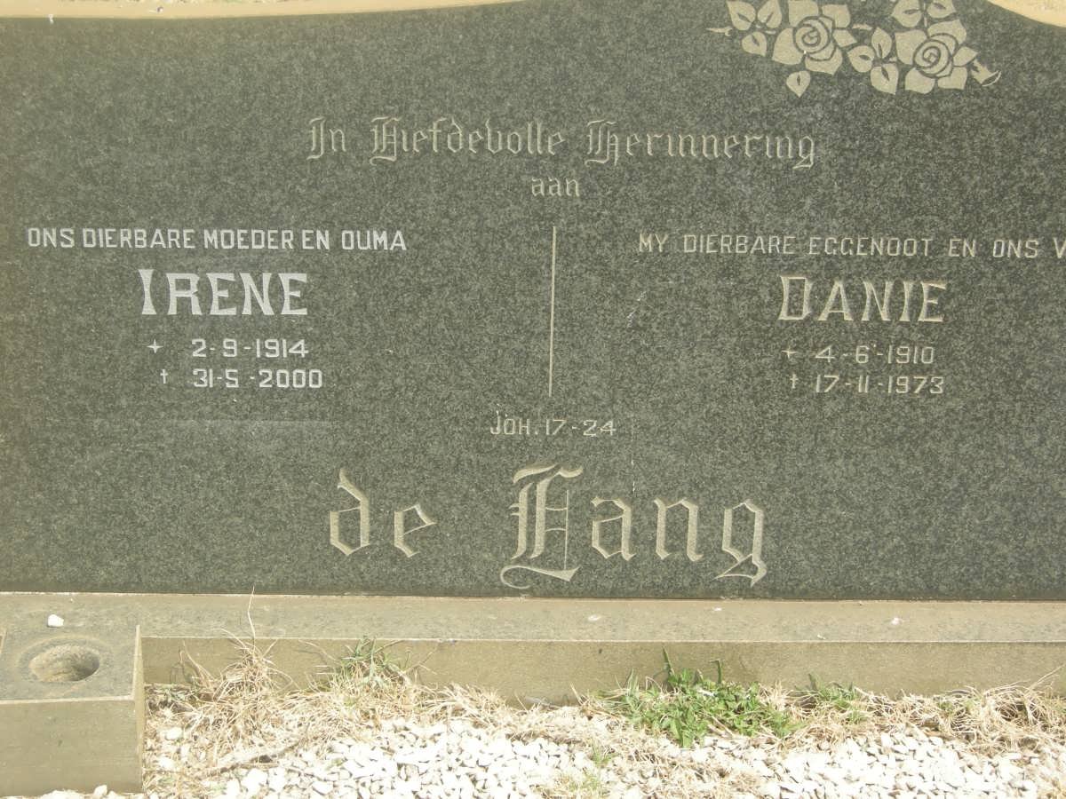 LANG Danie, de 1910-1973 &amp; Irene 1914-2000