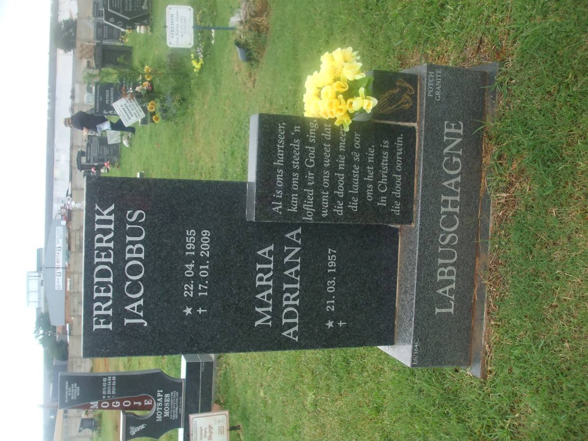 LABUSCHAGNE Frederik Jacobus 1956-2009 &amp; Maria Adriana 1957-