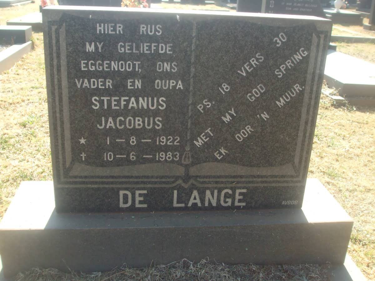 LANGE Stefanus Jacobus, de 1922-1983