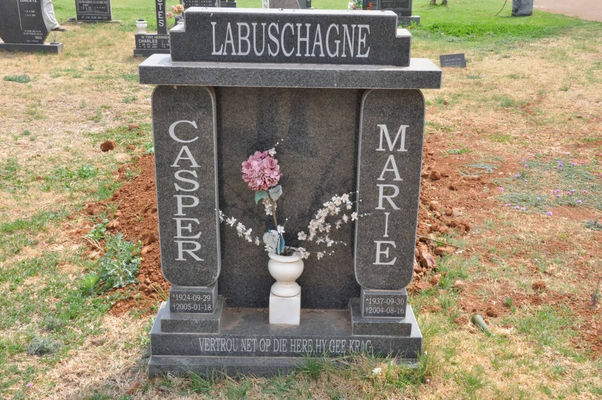 LABUSCHAGNE Casper 1924-2005 &amp; Marie 1937-2004