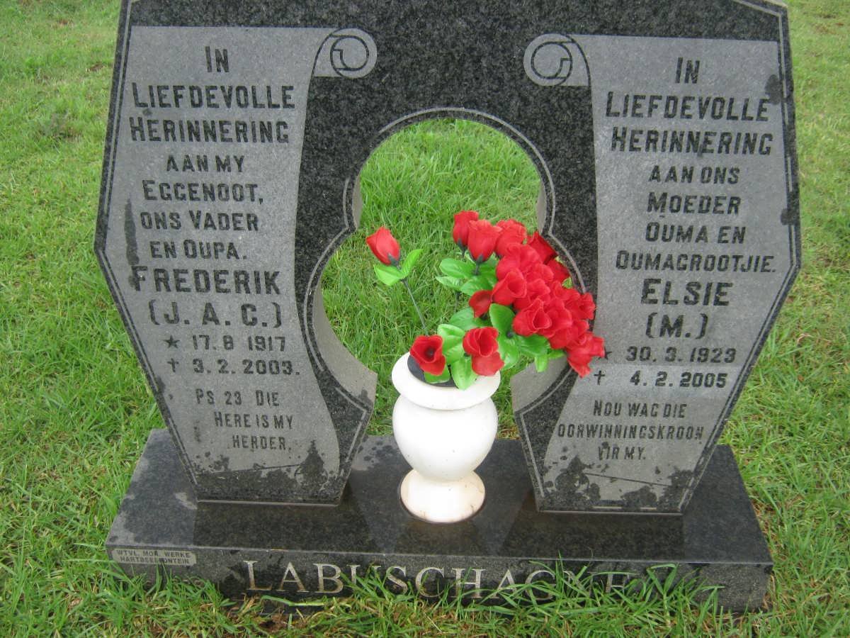 LABUSCHAGNE J.A.C. 1917-2003 &amp; M. 1923-2005