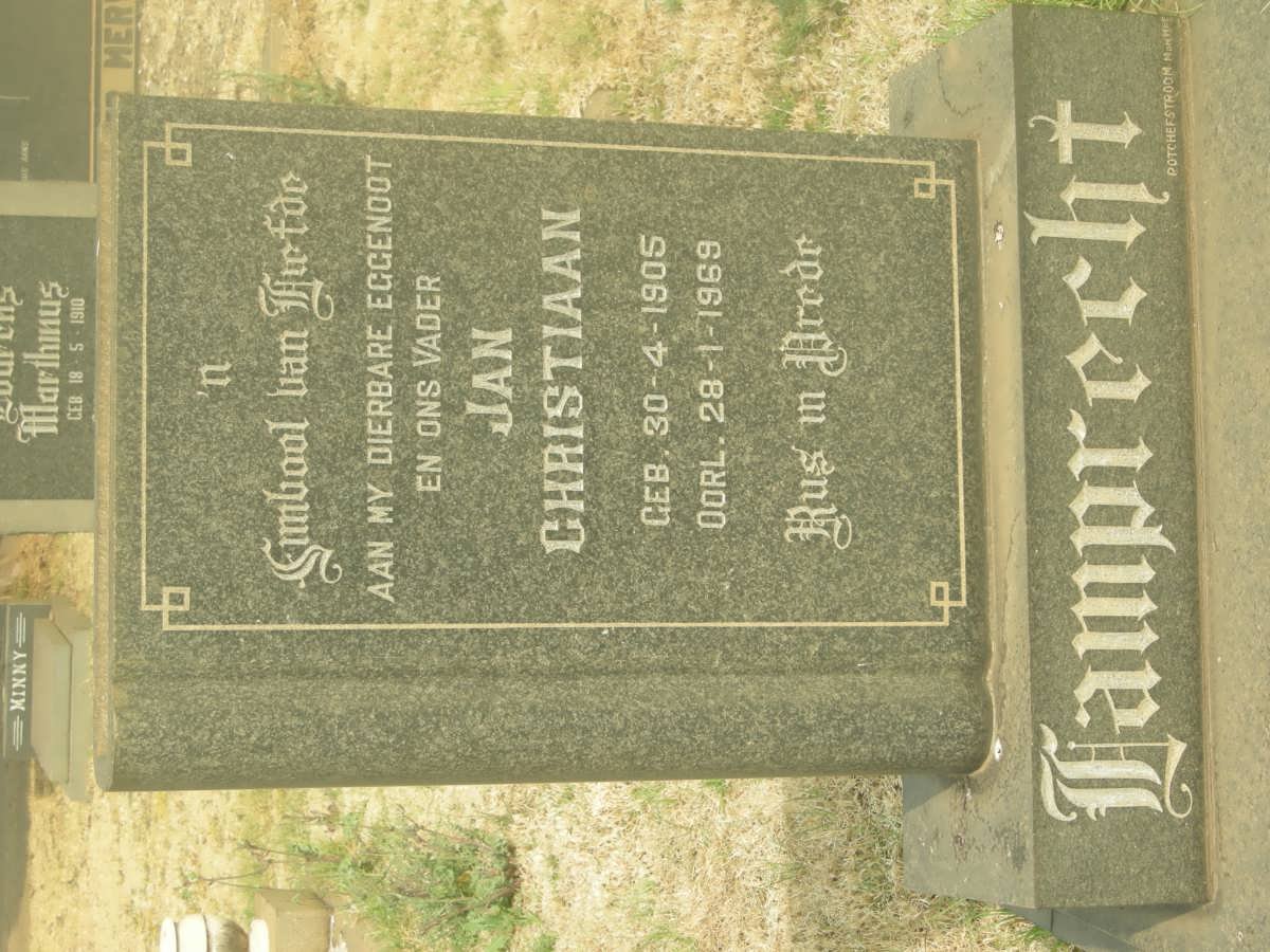 LAMPRECHT Jan Christiaan 1905-1969