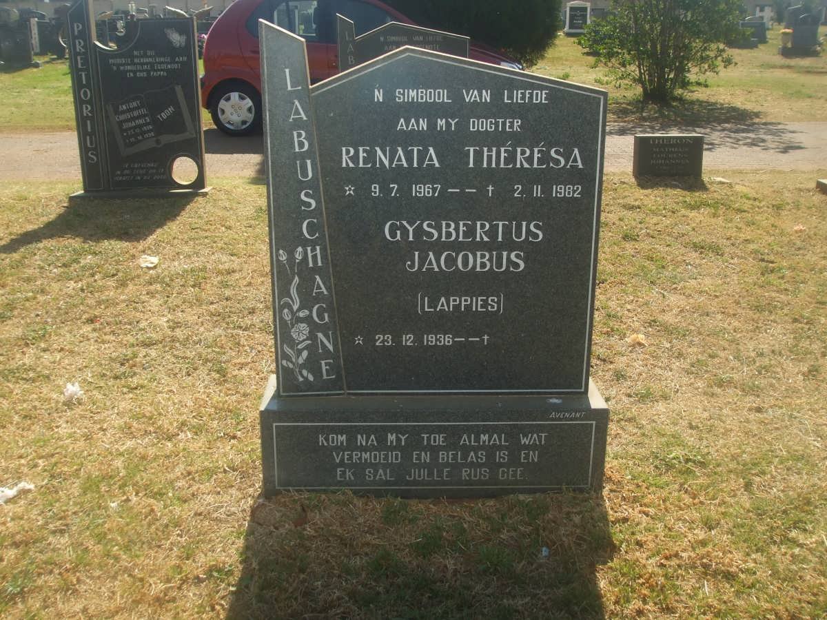 LABUSCHAGNE Gysbertus Jacobus 1936- &amp; Renata Thérésa 1967-1982