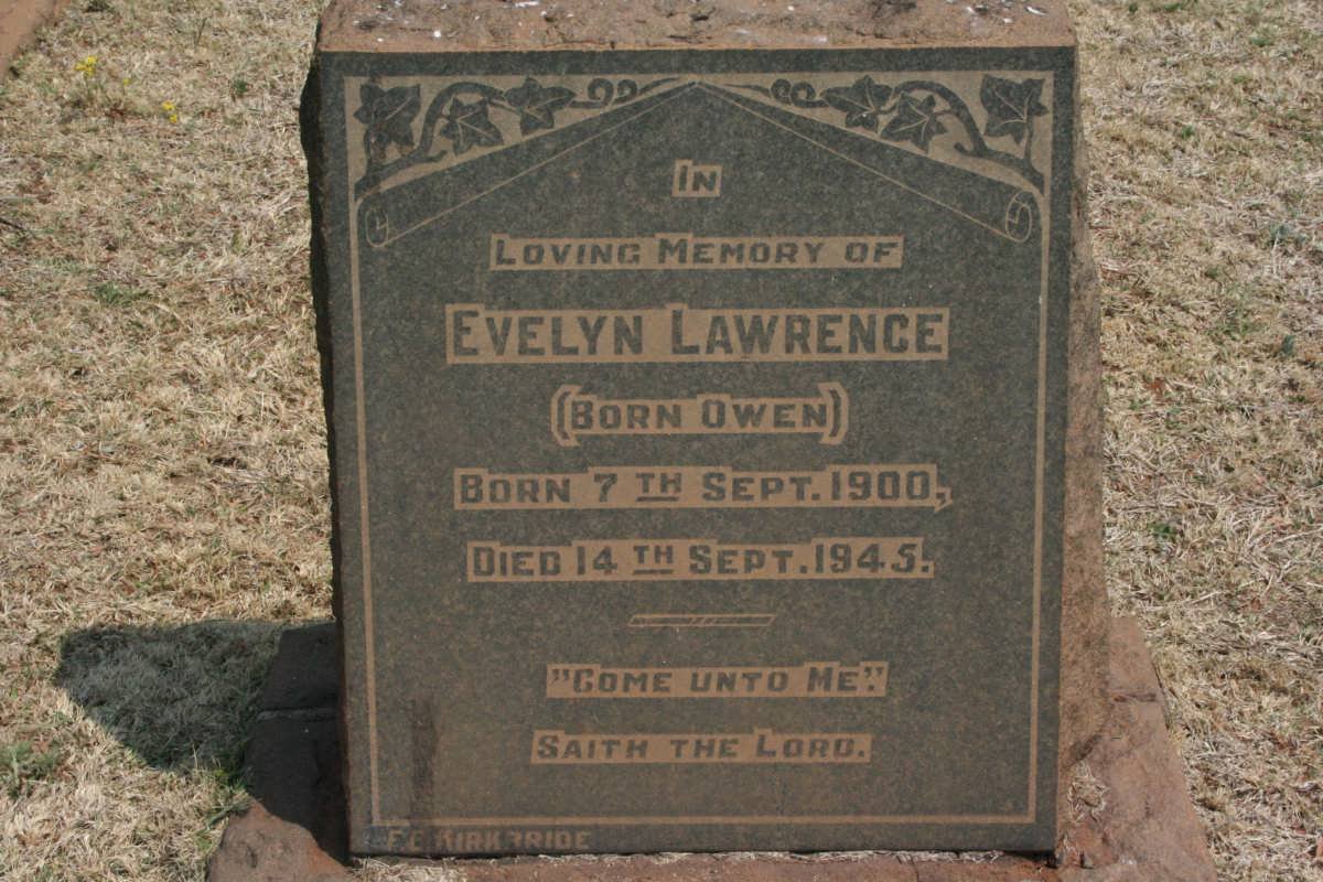 LAWRENCE Evelyn nee OWEN 1900-1945