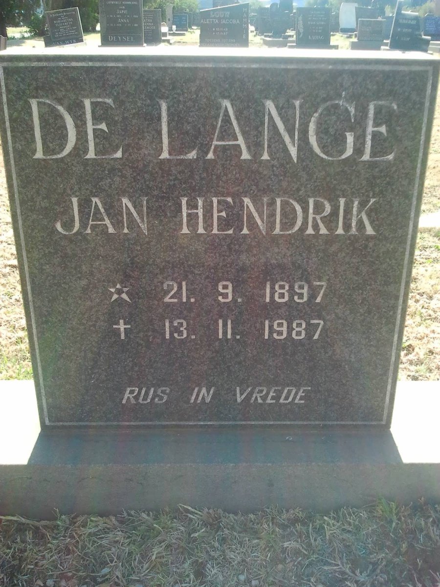 LANGE Jan Hendrik, de 1897-1987