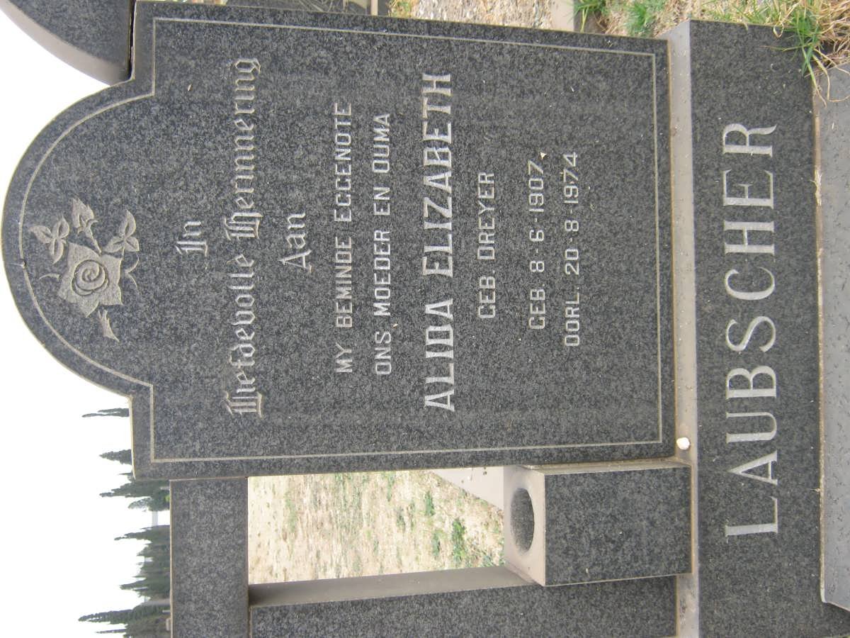 LAUBSCHER Alida Elizabeth nee DREYER 1907-1974