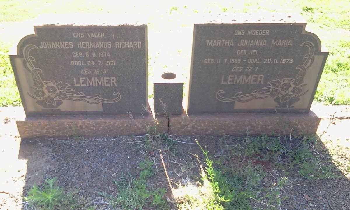 LEMMER Johannes Hermanus Richard 1874-1961 &amp; Martha Johanna Maria NEL 1885-1975