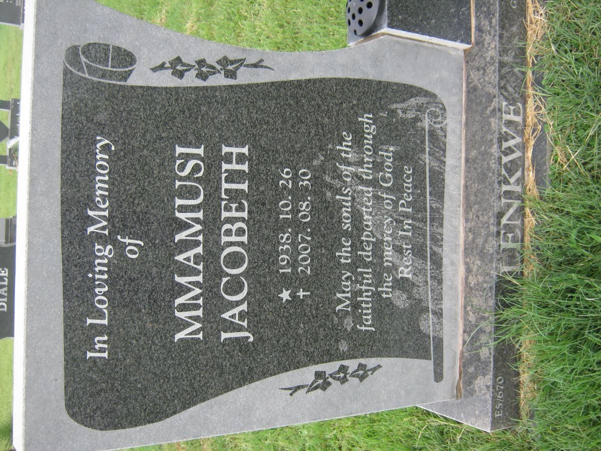 LENKWE Mmamusi Jacobeth 1938-2007