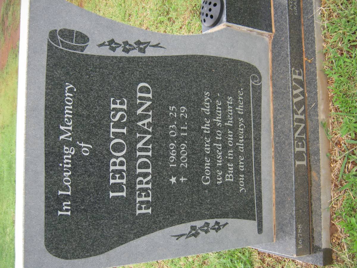 LENKWE Lebotse Ferdinand 1969-2009