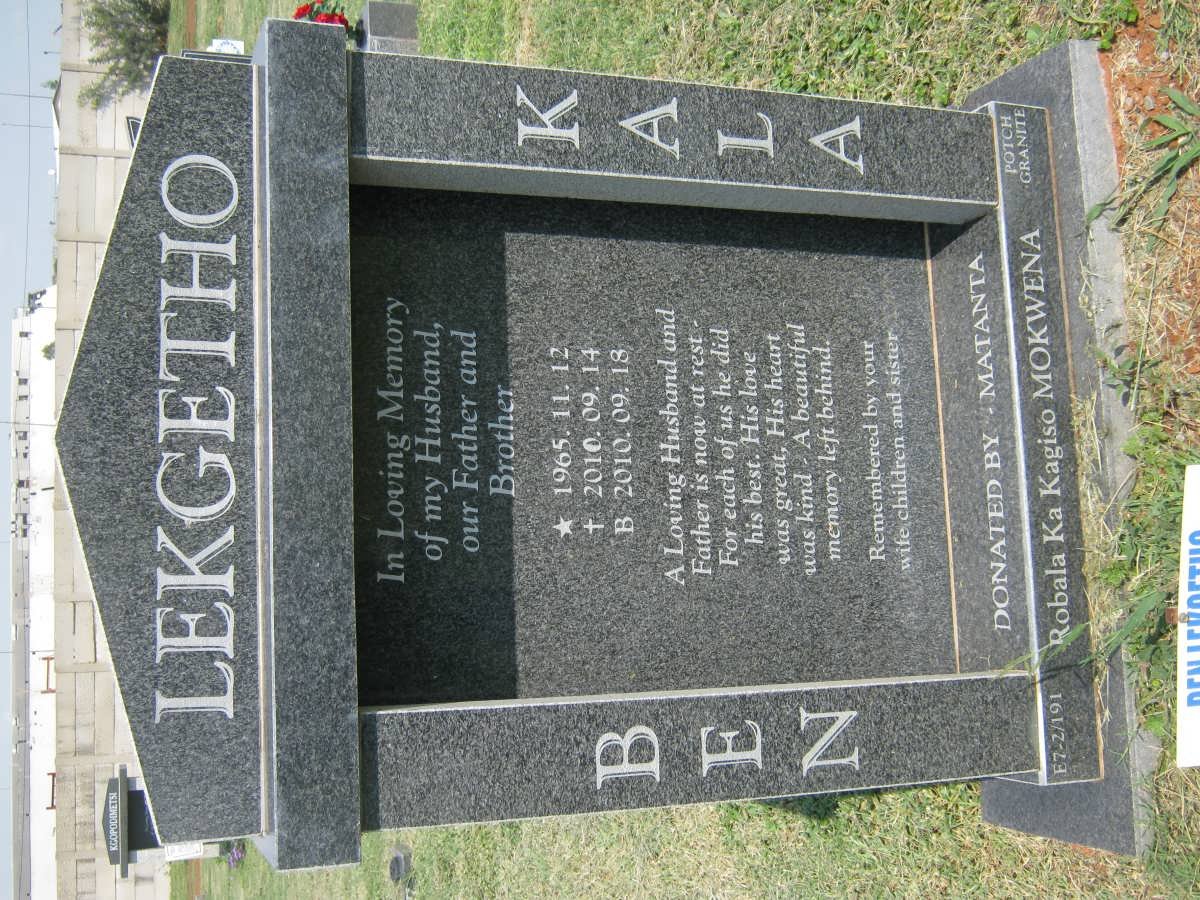 LEKGETHO Ben Kala 1965-2010