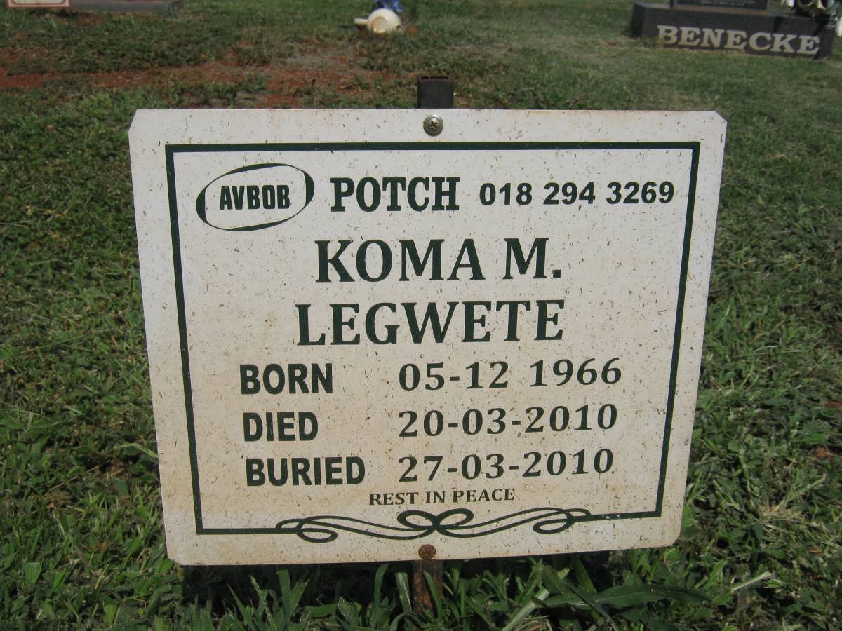 LEGWETE Koma M. 1966-2010