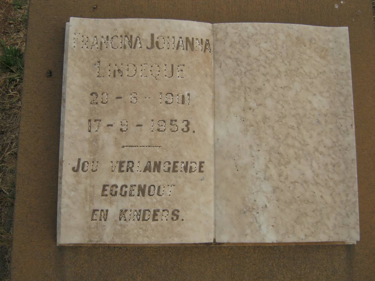 LINDEQUE Francina Johanna 1901-1953
