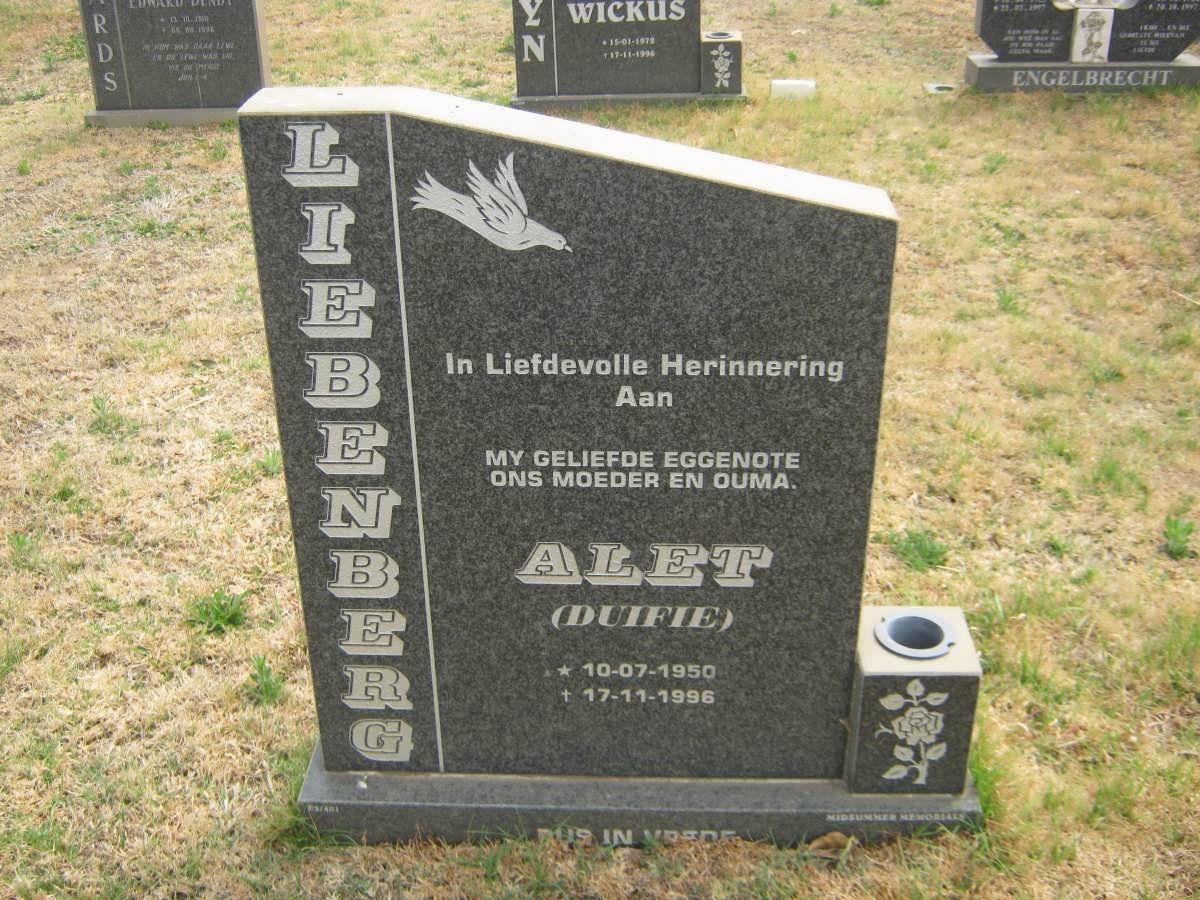 LIEBENBERG Alet 1950-1996