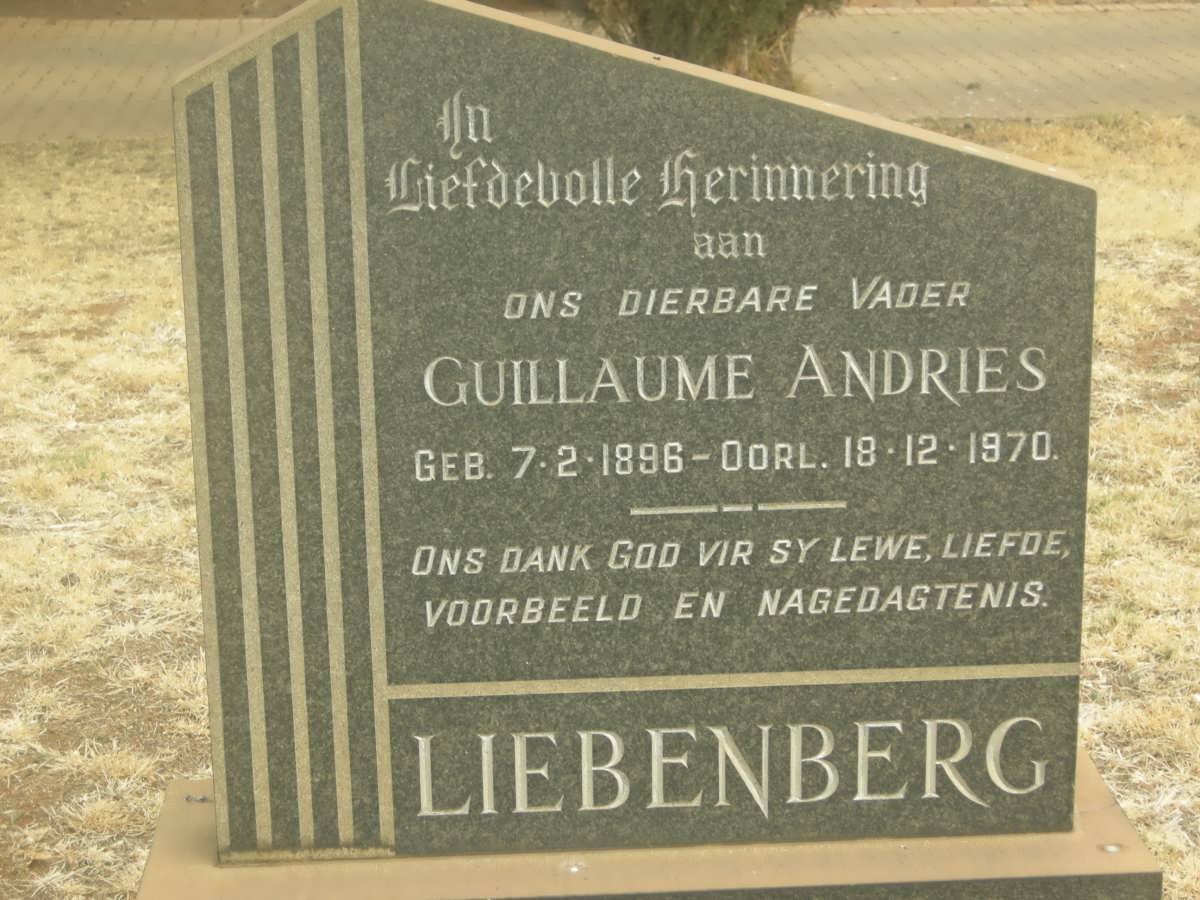 LIEBENBERG Guillaume Andries 1896-1970