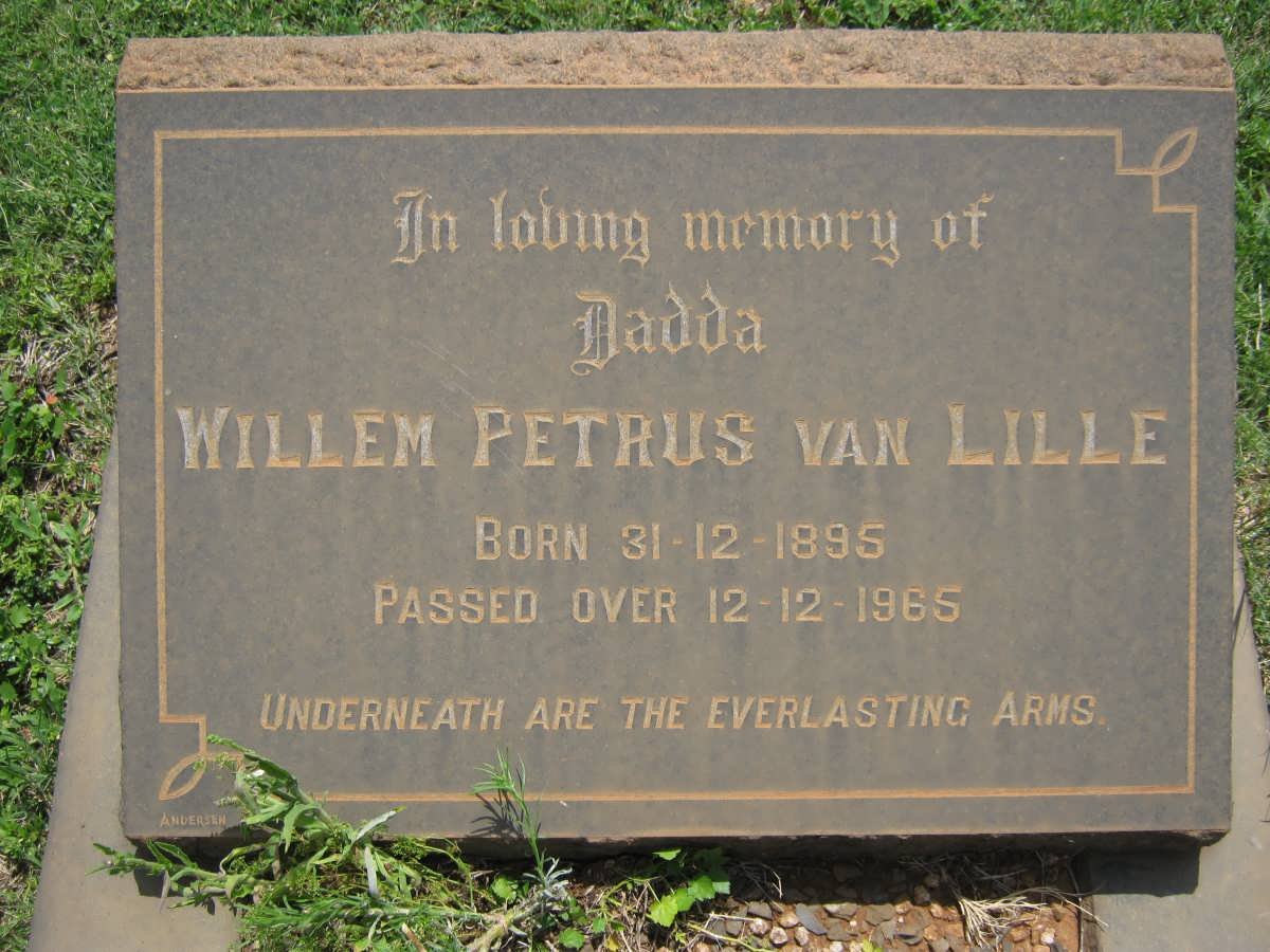 LILLE Willem Petrus, van 1895-1965