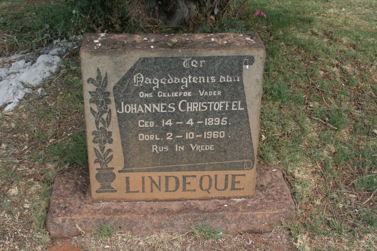 LINDEQUE Johannes Christoffel 1895-1960