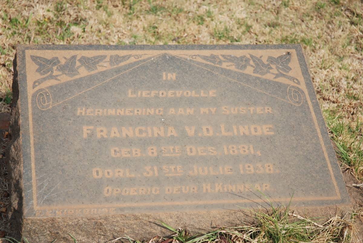 LINDE Francina, v.d. 1881-1938