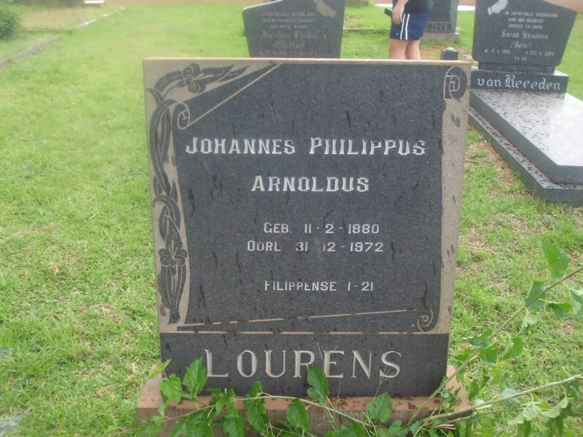 LOURENS Johannes Philippus Arnoldus 1880-1972