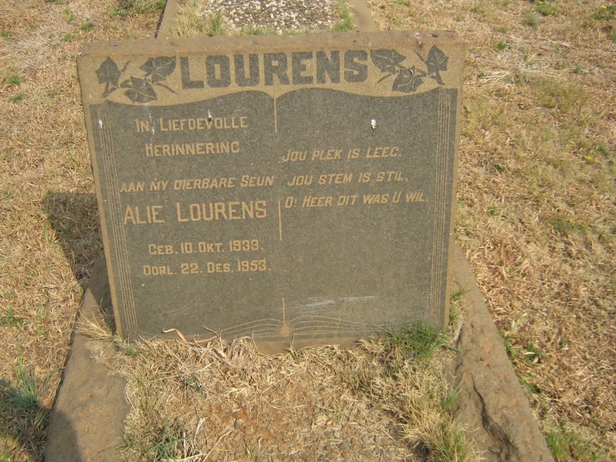 LOURENS Alie 1933-1953