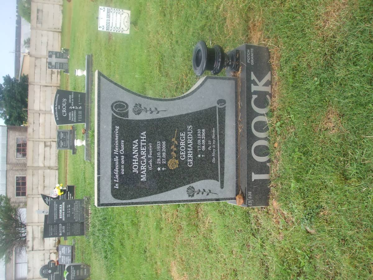 LOOCK George Gerhardus 1930-2008 &amp; Johanna Margaretha FOURIE 1933-2006