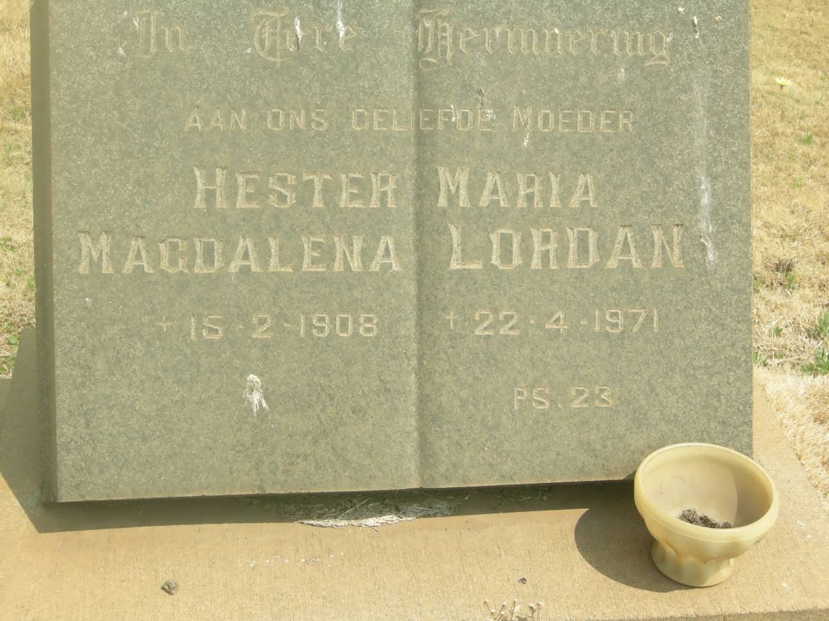 LORDAN Hester Maria Magdalena 1908-1971
