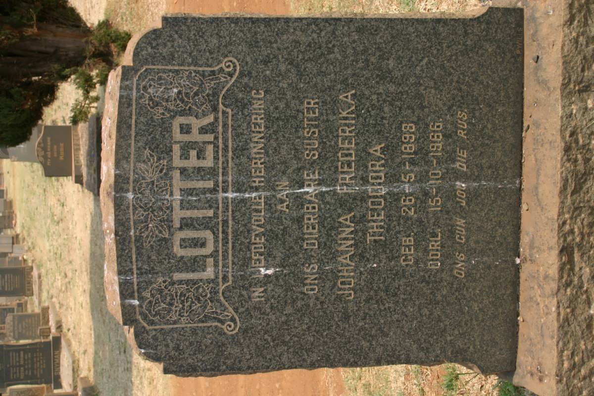 LOTTER Johanna Frederika Theodora 1898-1966