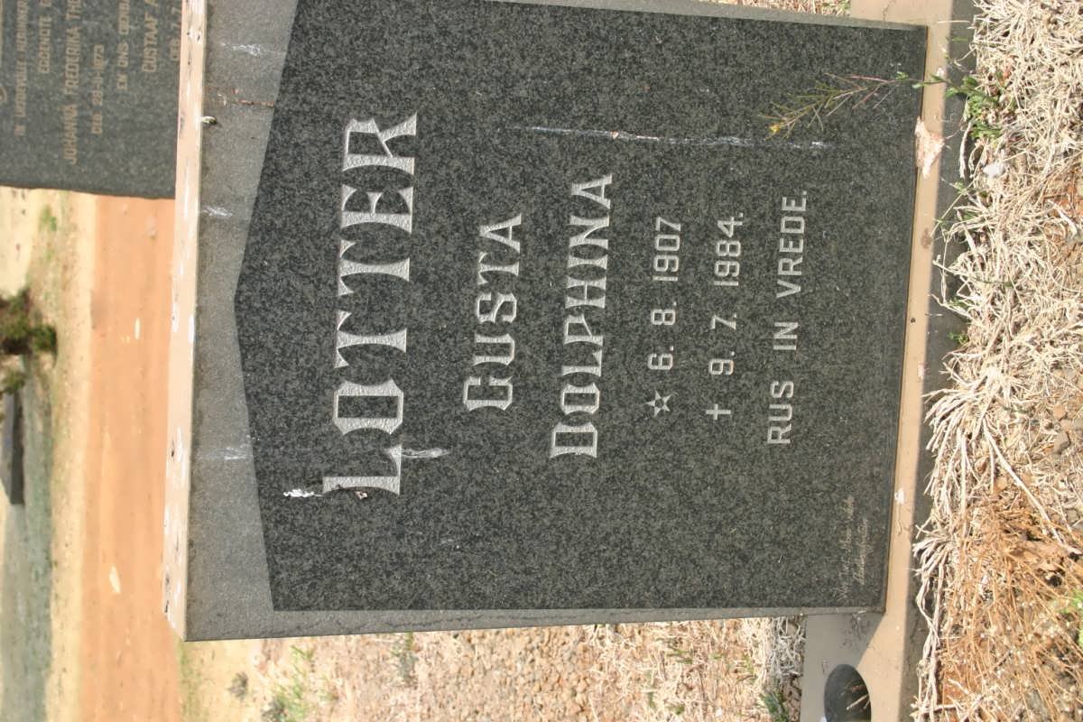 LOTTER Gusta Dophina 1907-1984