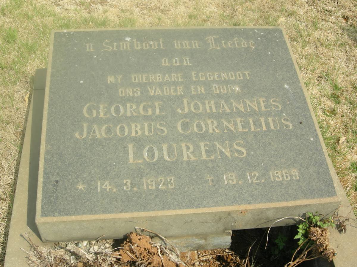 LOURENS George Johannes Jacobus Cornelius 1923-1969