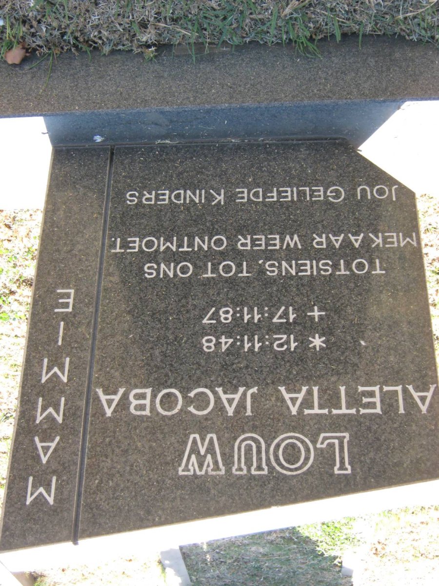 LOUW Aletta Jacoba 1948-1987