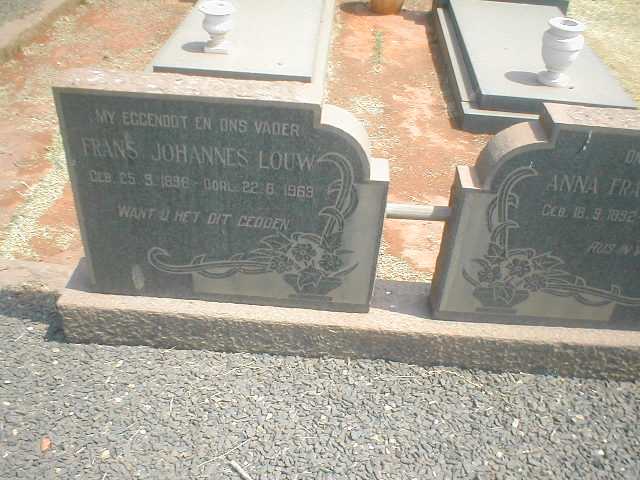 LOUW Frans Johannes 1896-1969 &amp; Anna Francina 1892-1976