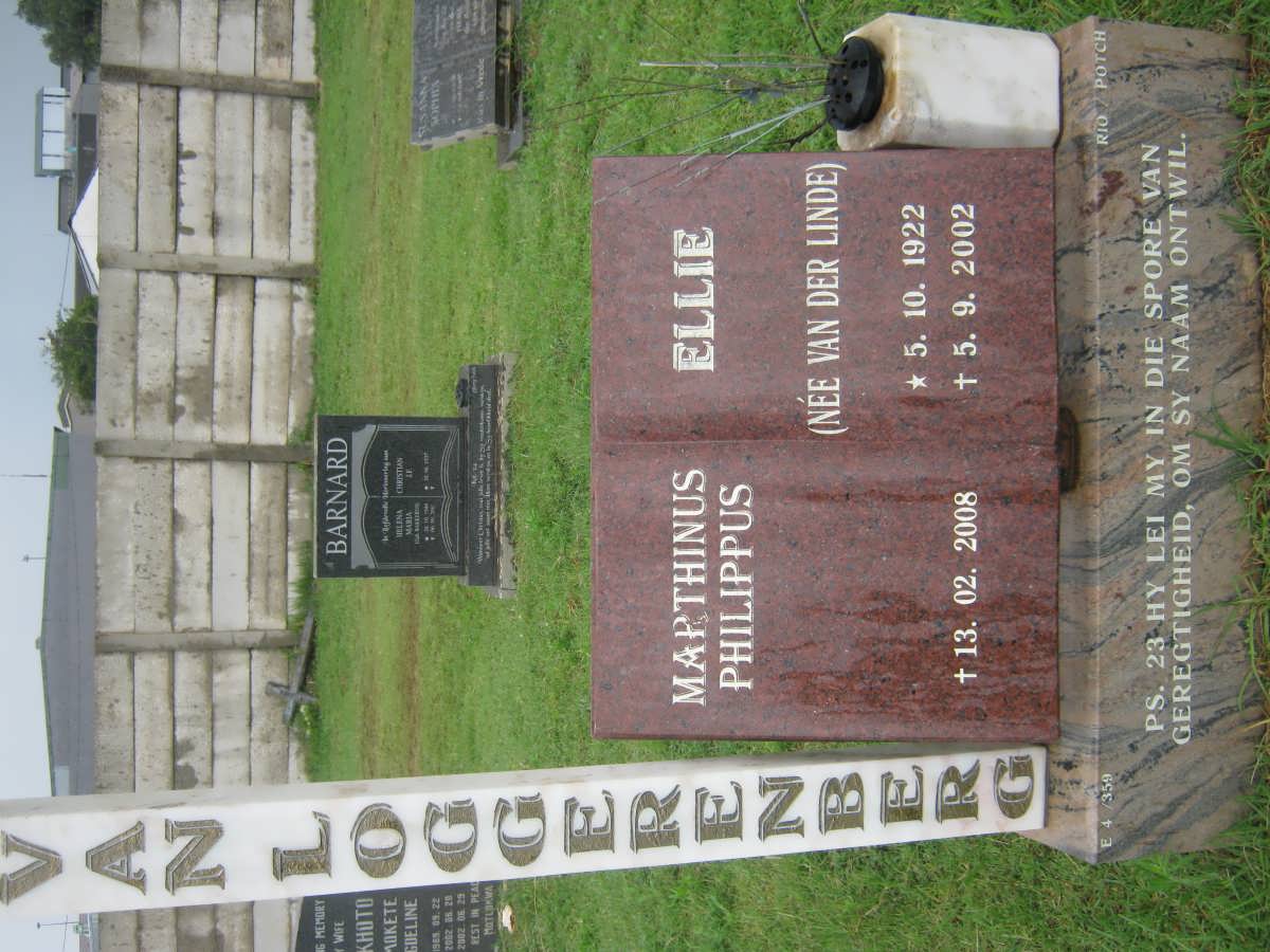 LOGGERENBERG Marthinus Philippus, van -2008 &amp; Ellie VAN DER LINDE 1922-2002