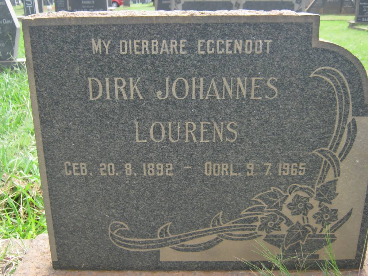 LOURENS Dirk Johannes 1892-1965