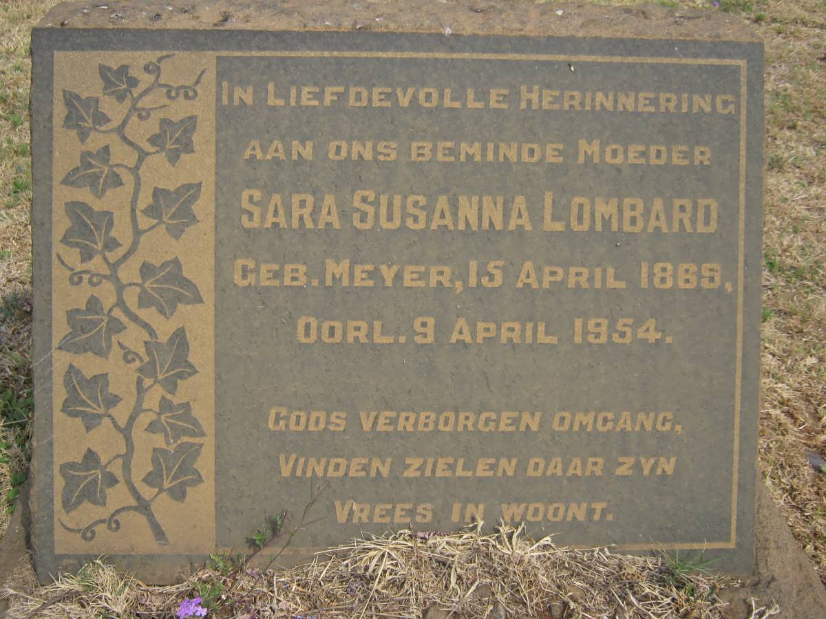 LOMBARD Sara Susanna nee MEYER 1869-1954