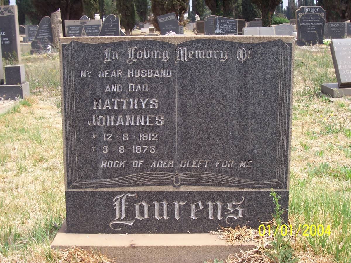 LOURENS Matthys Johannes 1912-1973