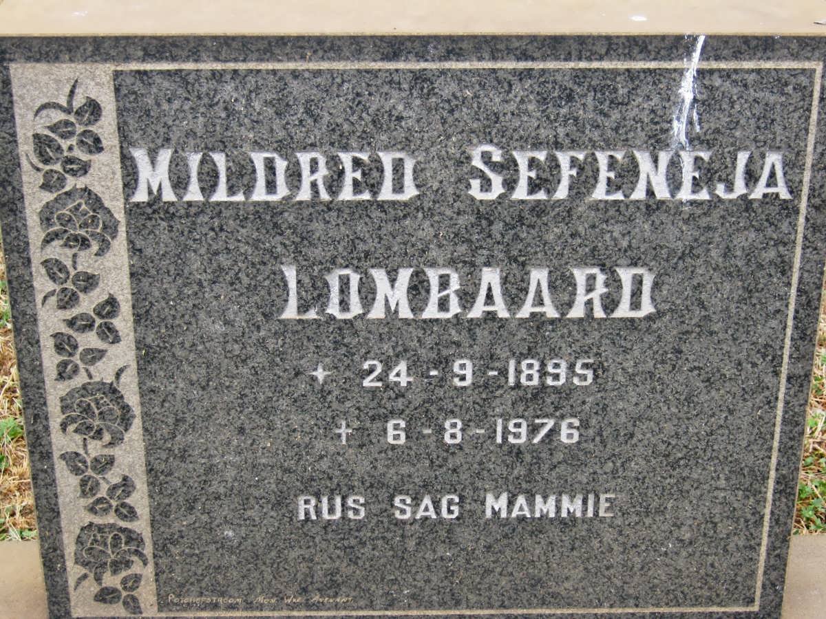 LOMBAARD Mildred Sefeneja 1895-1976