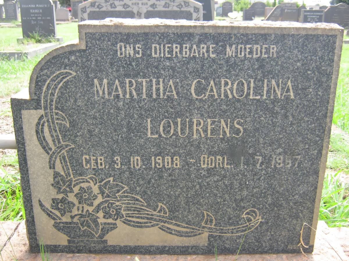 LOURENS Martha Carolina 1908-1957