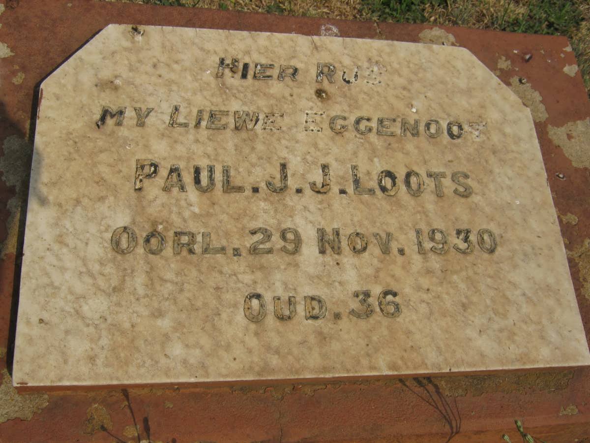 LOOTS Paul J.J. -1930