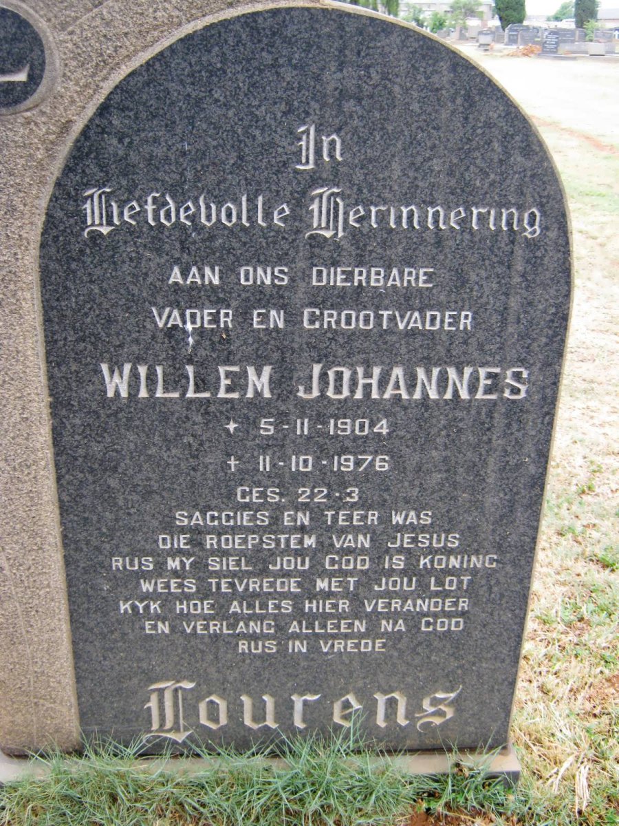 LOURENS Willem Johannes 1904-1976