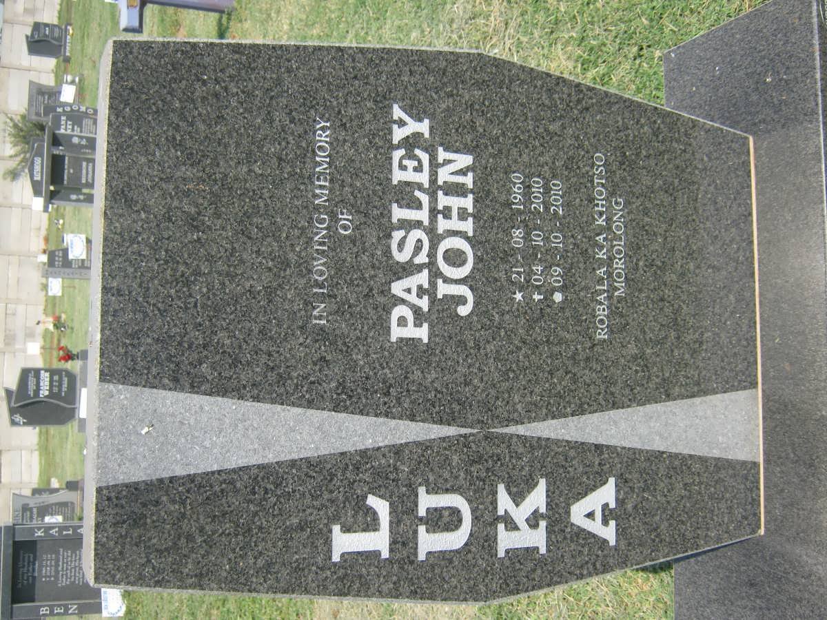 LUKA Pasley John 1960-2010