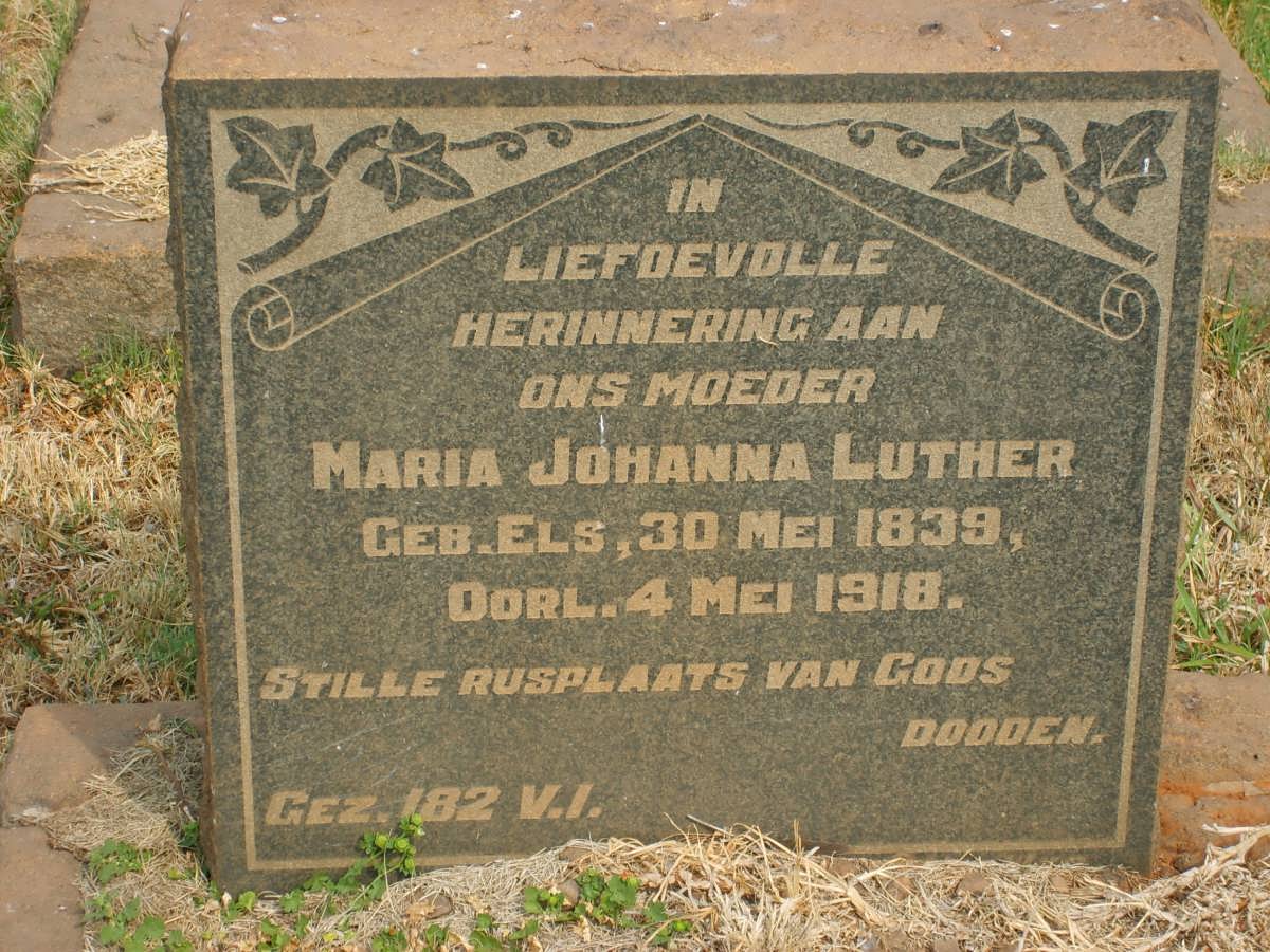 LUTHER Maria Johanna nee ELS 1839-1918