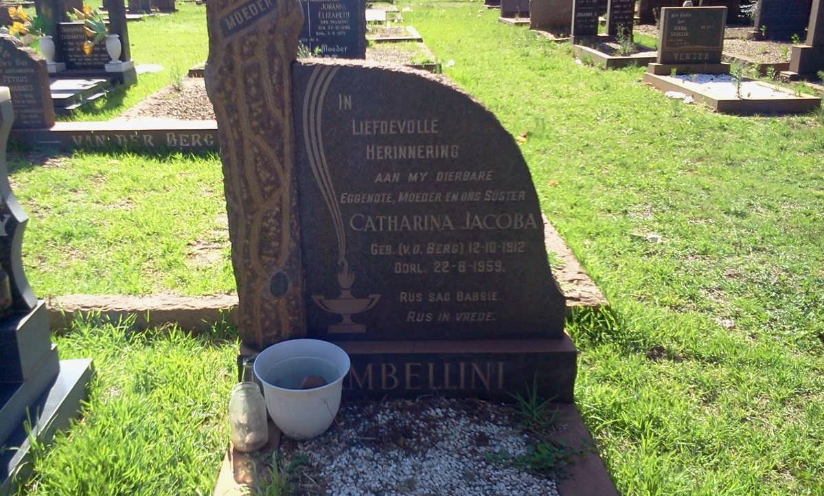 MBELLINI Catharina Jacoba nee V.D.BERG 1912-1959