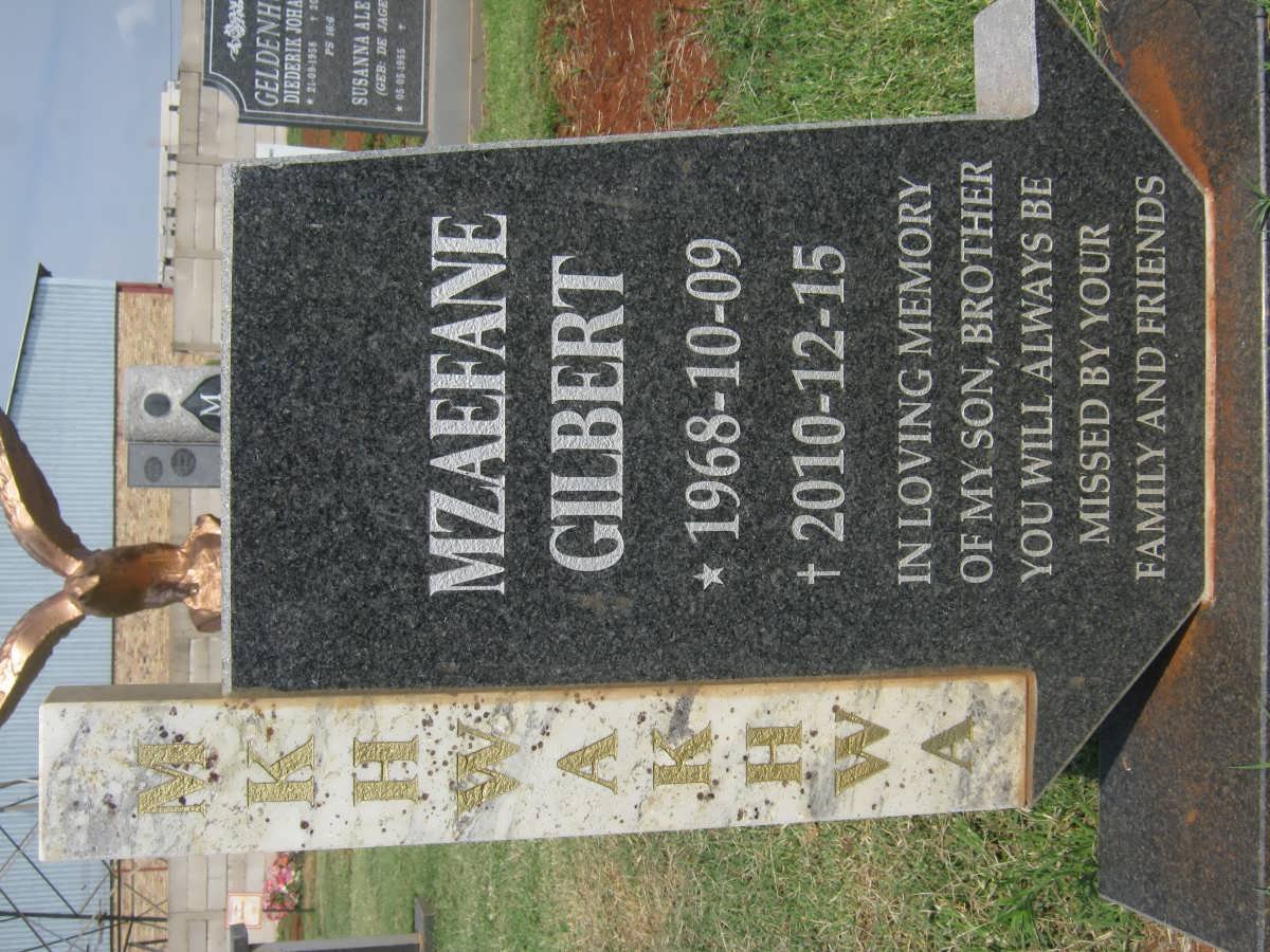 MKHWAKHWA Mzaefane Gilbert 1968-2010