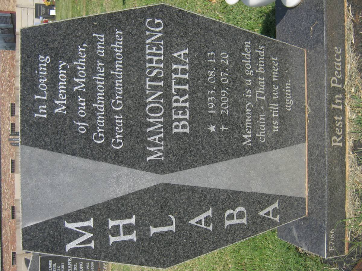 MHLABA Mamontsheng Bertha 1933-2009