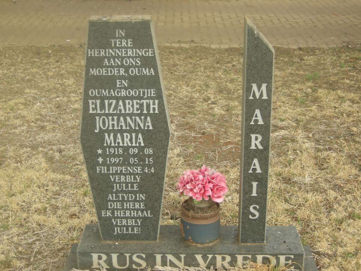 MARAIS Elizabeth Johanna Maria 1918-1997
