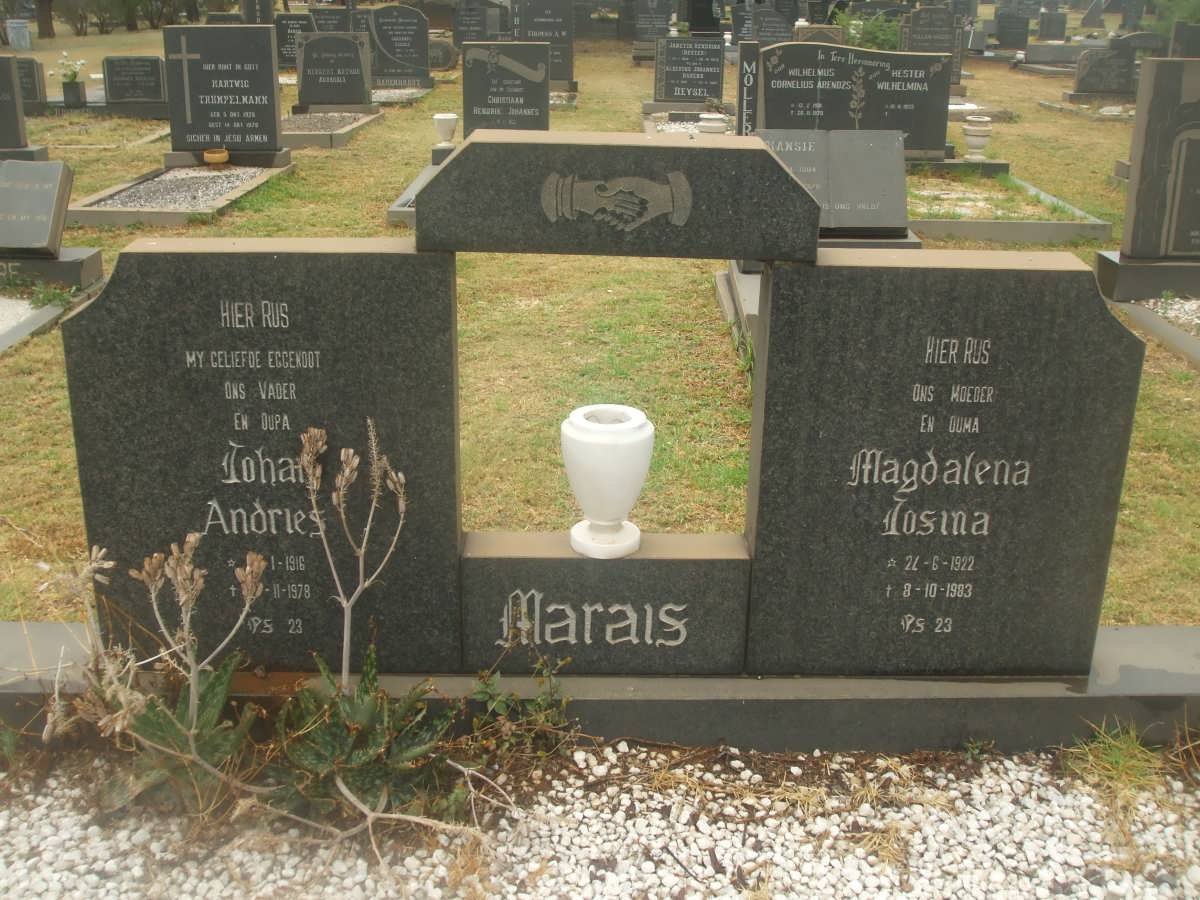 MARAIS Johan Andries 1916-1978 &amp; Magdalena Josina 1922-1983